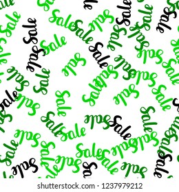 Dark Green vector seamless cover with symbols of 70, 90 % sales. Illustration with signs of sales on abstract template. Template for season sales, shopping ads.