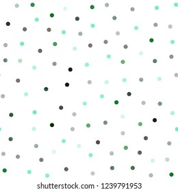 Dark Green vector seamless cover with spots. Blurred decorative design in abstract style with bubbles. Beautiful design for your business natural advert.