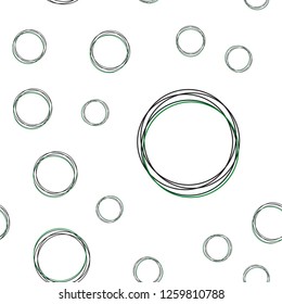 Dark Green vector seamless cover with spots. Modern abstract illustration with colorful water drops. Template for business cards, websites.