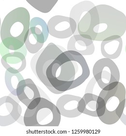 Dark Green vector seamless cover with circles. Blurred decorative design in abstract style with bubbles. Template for business cards, websites.