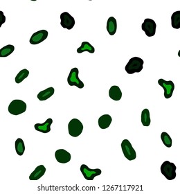 Dark Green vector seamless cover with spots. Illustration with set of shining colorful abstract circles. Pattern for design of window blinds, curtains.