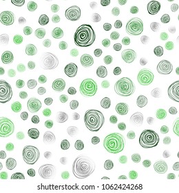 Dark Green vector seamless doodle bright template. A vague abstract illustration with flowers in doodles style. The best blurred design for your business.