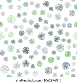 Dark Green vector seamless doodle bright background. flowers on elegant natural pattern with gradient. Brand-new design for your business.