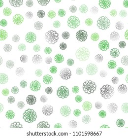 Dark Green vector seamless doodle blurred texture. flowers on elegant natural pattern with gradient. Pattern for heads of websites and designs.