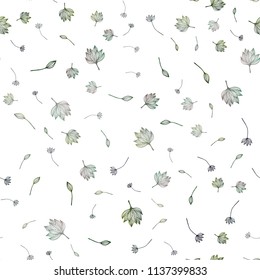 Dark Green vector seamless doodle layout. Colorful illustration in doodle style with leaves. Hand painted design for wrapping, wallpaper.
