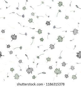 Dark Green vector seamless doodle background. Glitter abstract illustration with doodles and leaves. Pattern for brand book.