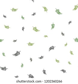 Dark Green vector seamless doodle background with leaves. Creative illustration in blurred style with leaves. Trendy design for wallpaper, fabric makers.
