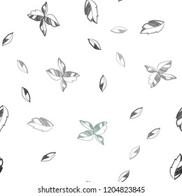Dark Green vector seamless doodle background with leaves. A vague abstract illustration with leaves in doodles style. Trendy design for wallpaper, fabric makers.
