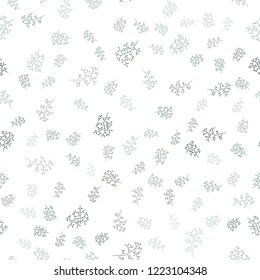 Dark Green vector seamless doodle pattern with leaves, branches. Colorful illustration in doodle style with leaves, branches. Pattern for design of fabric, wallpapers.