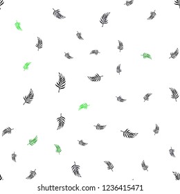 Dark Green vector seamless doodle pattern with leaves. Brand new colored illustration in blurry style with leaves. Trendy design for wallpaper, fabric makers.