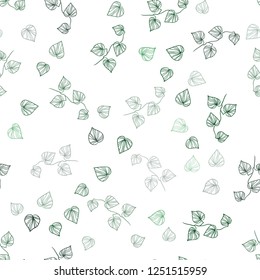 Dark Green vector seamless doodle pattern with leaves. Decorative illustration with doodles on abstract template. Design for textile, fabric, wallpapers.