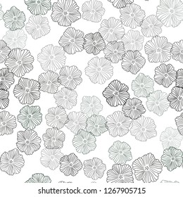 Dark Green vector seamless doodle layout with flowers. Modern abstract illustration with flowers. Pattern for design of fabric, wallpapers.
