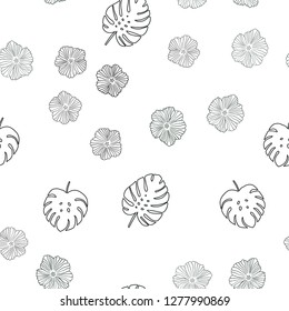 Dark Green vector seamless doodle background with flowers, leaves. Brand new colored illustration with leaves and flowers. Design for wallpaper, fabric makers.