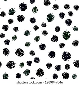 Dark Green vector seamless doodle layout with leaves. Brand new colored illustration in blurry style with leaves. Template for business cards, websites.