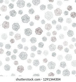 Dark Green vector seamless doodle pattern with flowers. Modern abstract illustration with flowers. Template for business cards, websites.