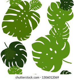 Dark Green vector seamless doodle pattern with leaves. Shining colored illustration with leaves in doodle style. Template for business cards, websites.