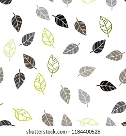 Dark Green vector seamless elegant pattern with leaves. Brand new colored illustration in blurry style with leaves. Pattern for trendy fabric, wallpapers.