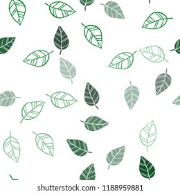 Dark Green vector seamless elegant background with leaves. leaves on blurred abstract background with gradient. Pattern for design of window blinds, curtains.