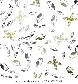 Dark Green vector seamless elegant background with leaves. An elegant bright illustration with leaves in Natural style. Template for business cards, websites.