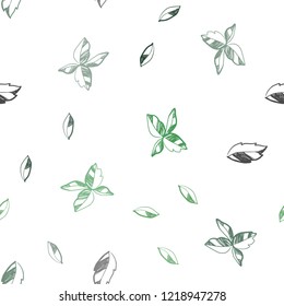 Dark Green vector seamless elegant pattern with leaves. An elegant bright illustration with leaves in Natural style. Design for textile, fabric, wallpapers.