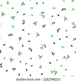 Dark Green vector seamless elegant wallpaper with leaves. Colorful abstract illustration with leaves in doodle style. Trendy design for wallpaper, fabric makers.