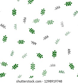 Dark Green vector seamless elegant wallpaper with leaves. leaves on elegant natural pattern with gradient. Pattern for design of fabric, wallpapers.