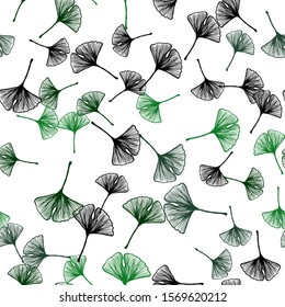 Dark Green vector seamless elegant pattern with leaves. Shining colored illustration with leaves in doodle style. Design for wallpaper, fabric makers.