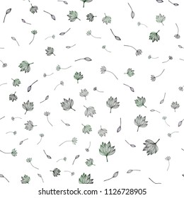 Dark Green vector seamless hand painted template. Brand new colored illustration with leaves. Brand new style for your business design.
