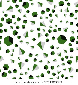 Dark Green vector seamless, isometric backdrop with lines, rhombus. Glitter abstract illustration with squares, lines. Design for wallpaper, fabric makers.