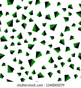 Dark Green vector seamless, isometric texture with triangular style. Decorative design in abstract style with triangles. Texture for window blinds, curtains.