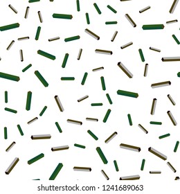 Dark Green vector seamless, isometric pattern with sharp lines. Glitter abstract illustration with colorful sticks. Design for textile, fabric, wallpapers.
