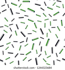 Dark Green vector seamless, isometric cover with stright stripes. Shining colored illustration with sharp stripes. Template for business cards, websites.