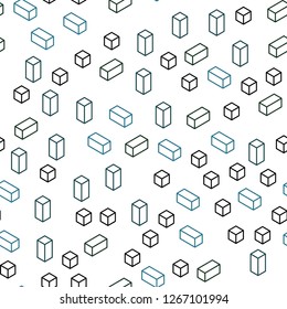 Dark Green vector seamless, isometric backdrop with rhombus. Glitter abstract illustration with rectangular shapes. Template for business cards, websites.