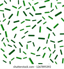 Dark Green vector seamless, isometric background with stright stripes. Blurred decorative design in simple style with lines. Texture for window blinds, curtains.