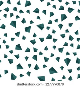 Dark Green vector seamless, isometric backdrop with lines, triangles. Glitter abstract illustration with triangular shapes. Pattern for design of fabric, wallpapers.