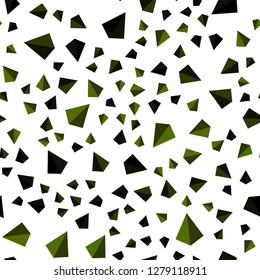 Dark Green vector seamless, isometric layout with lines, triangles. Beautiful illustration with triangles in nature style. Pattern for design of fabric, wallpapers.