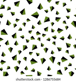 Dark Green vector seamless, isometric layout with lines, triangles. Illustration with set of colorful triangles. Design for wallpaper, fabric makers.