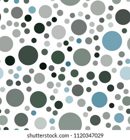 Dark Green vector seamless layout with circle shapes. Glitter abstract illustration with blurred drops of rain. Pattern can be used for futuristic ad, booklets.