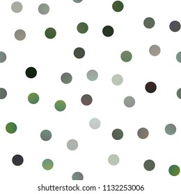 Dark Green vector seamless layout with circle shapes. Beautiful colored illustration with blurred circles in nature style. Completely new template for your brand book.