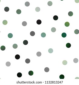 Dark Green vector seamless layout with circle shapes. Blurred decorative design in abstract style with bubbles. Beautiful design for your business natural advert.
