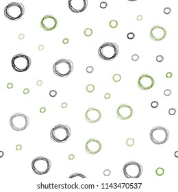 Dark Green vector seamless layout with circle shapes. Abstract illustration with colored bubbles in nature style. Beautiful design for your business advert.