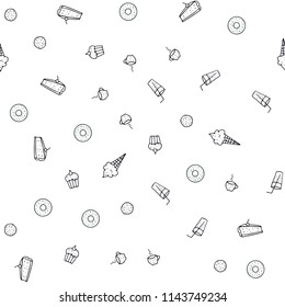 Dark Green vector seamless layout with restaurant food. Decorative shining illustration with food on abstract template. Doodle design for your business advert of cafes.