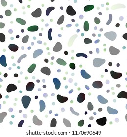 Dark Green vector seamless layout with circle spots. Abstract illustration with colored bubbles in nature style. Pattern for design of window blinds, curtains.