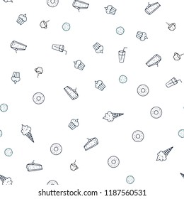 Dark Green vector seamless layout with restaurant food. Beautiful colored illustration with food in doodle style. Pattern for menu of cafes, bars, restaurants.