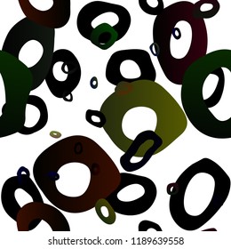 Dark Green vector seamless layout with circle spots. Colorful illustration with blurred circles in nature style. Design for textile, fabric, wallpapers.