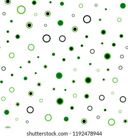 Dark Green vector seamless layout with circle shapes. Modern abstract illustration with colorful water drops. Trendy design for wallpaper, fabric makers.