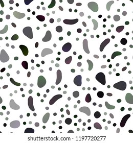 Dark Green vector seamless layout with circle spots. Abstract illustration with colored bubbles in nature style. Pattern for design of window blinds, curtains.
