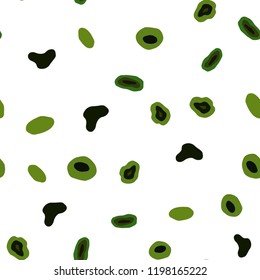 Dark Green vector seamless layout with circle shapes. Glitter abstract illustration with blurred drops of rain. Pattern for trendy fabric, wallpapers.