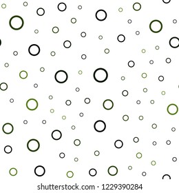 Dark Green vector seamless layout with circle shapes. Blurred decorative design in abstract style with bubbles. Pattern can be used as texture of wallpapers.