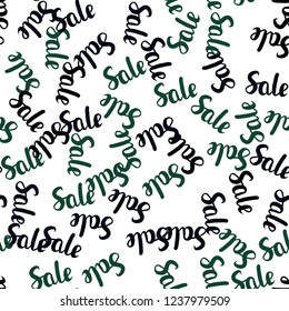 Dark Green vector seamless layout with discount of 70, 90%. Colored words of sales with gradient on white background. Backdrop for ads, leaflets of Black Friday.
